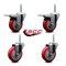 Service Caster 4 Inch Red Polyurethane Swivel 34 Inch Threaded Stem Caster Set 2 Total Lock Brakes SCC-TSTTL20S414-PPUB-RED-34212-2-S-2 - alternate 4